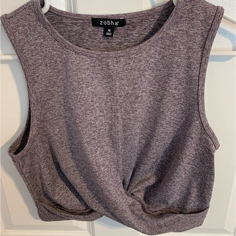 Zobha medium purple workout crop top shirt tank sleeveless